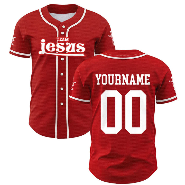 Maillot de baseball unisexe personnalisé avec nom et numéro, style audacieux, de l'équipe Jésus, créé par Christianartworkshop - image 23