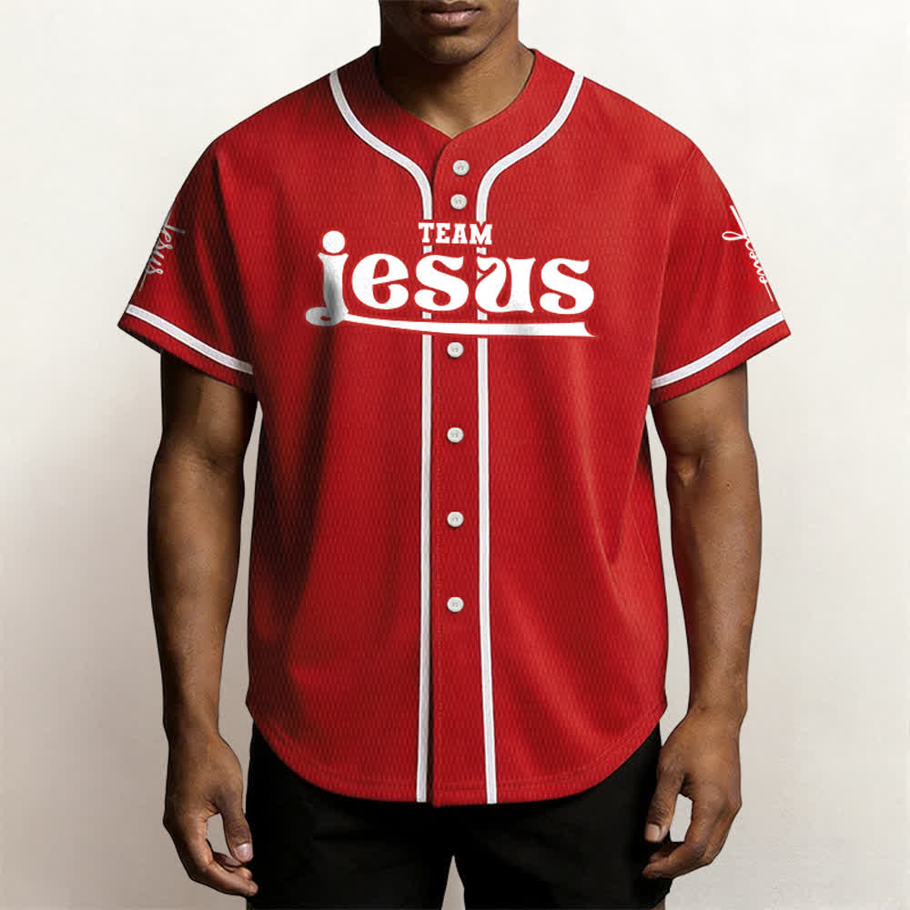 Maillot de baseball unisexe personnalisé avec nom et numéro, style audacieux, de l'équipe Jésus, créé par Christianartworkshop - image 26