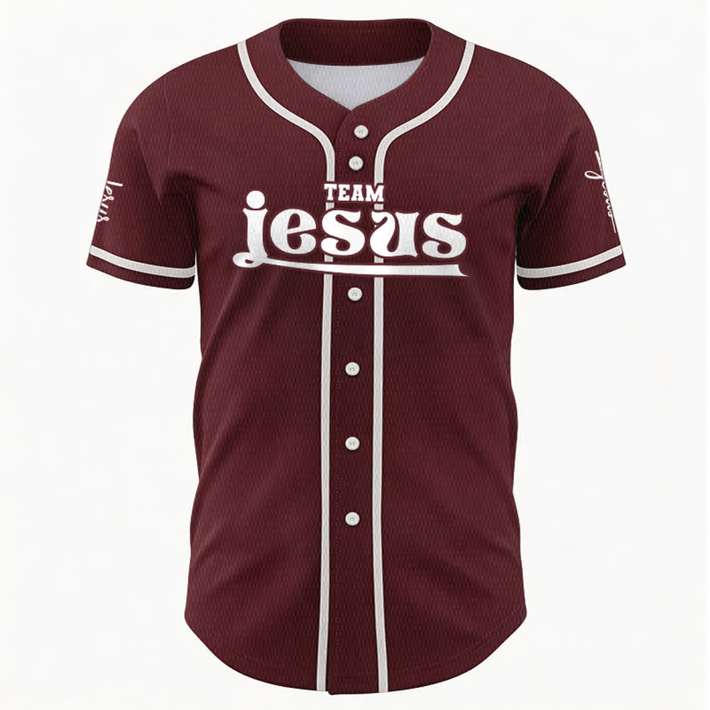 Maillot de baseball unisexe personnalisé avec nom et numéro, style audacieux, de l'équipe Jésus, créé par Christianartworkshop - image 31