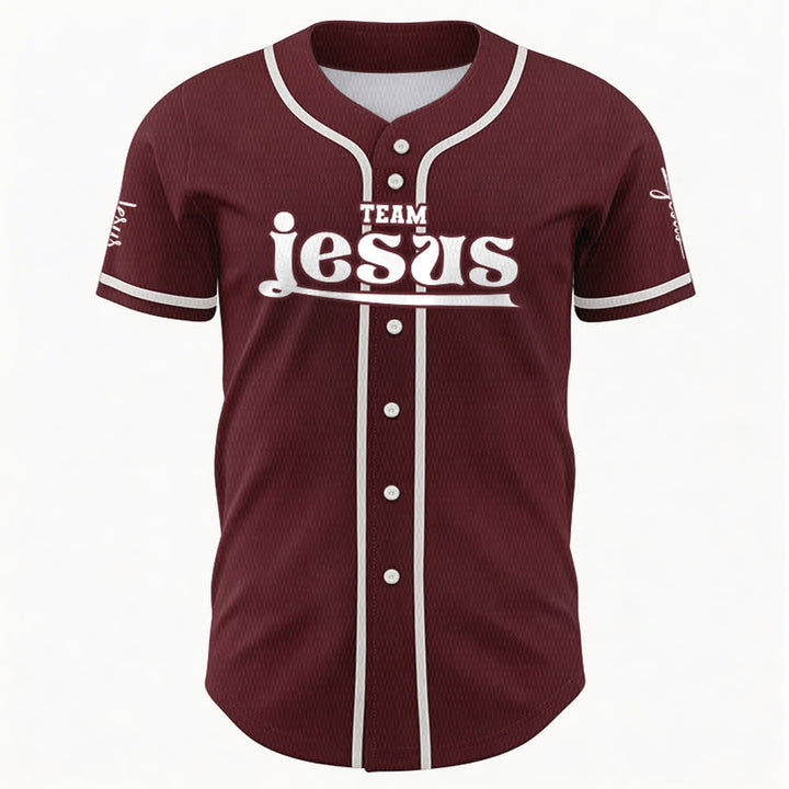 Maillot de baseball unisexe personnalisé avec nom et numéro, style audacieux, de l'équipe Jésus, créé par Christianartworkshop - image 31