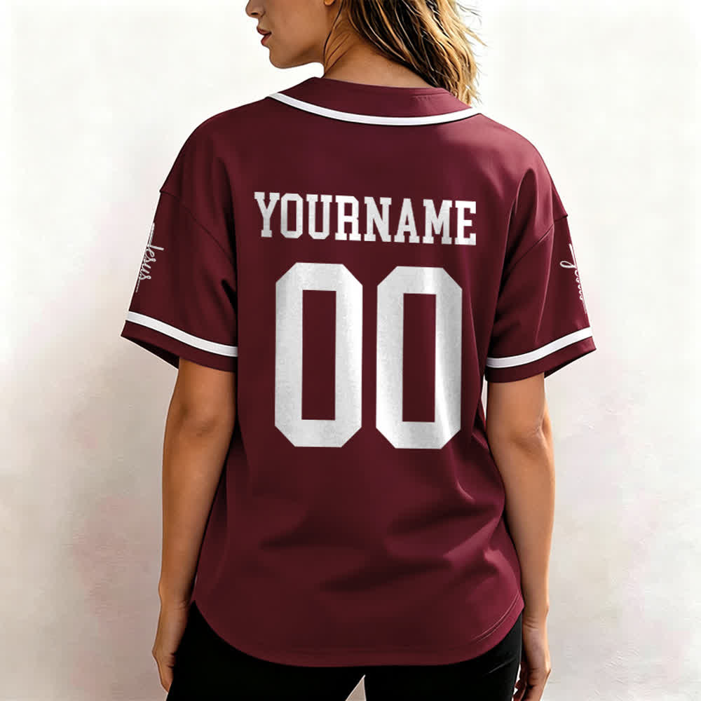 Maillot de baseball unisexe personnalisé avec nom et numéro, style audacieux, de l'équipe Jésus, créé par Christianartworkshop - image 35