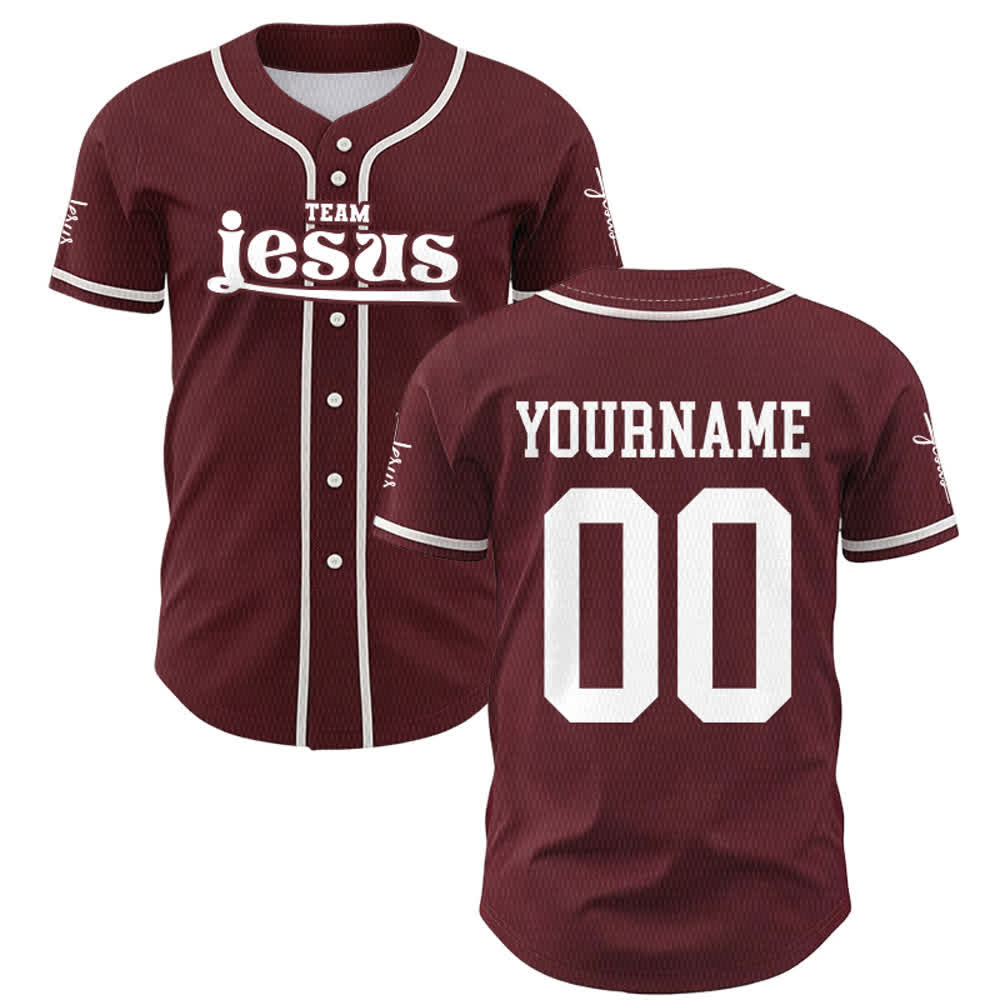 Maillot de baseball unisexe personnalisé avec nom et numéro, style audacieux, de l'équipe Jésus, créé par Christianartworkshop - image 30