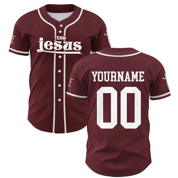 Maillot de baseball unisexe personnalisé avec nom et numéro, style audacieux, de l'équipe Jésus, créé par Christianartworkshop - image 30