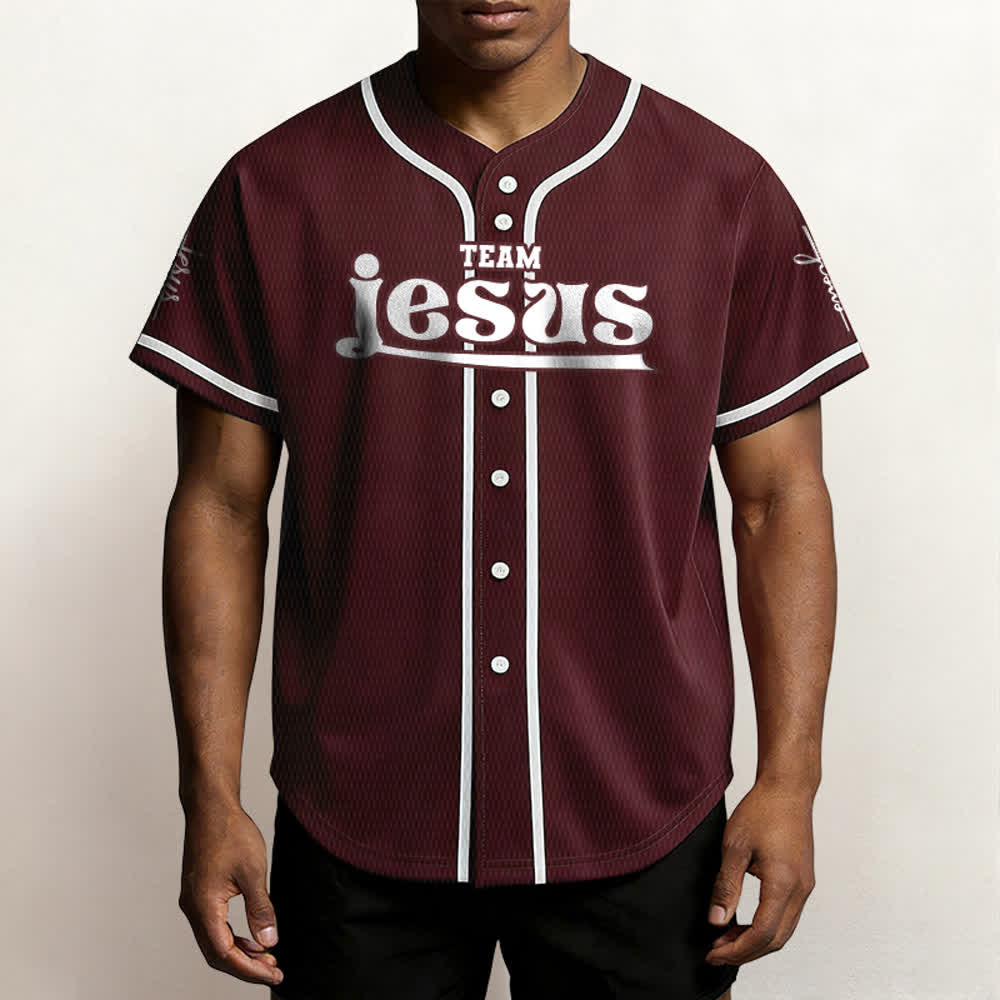 Maillot de baseball unisexe personnalisé avec nom et numéro, style audacieux, de l'équipe Jésus, créé par Christianartworkshop - image 33
