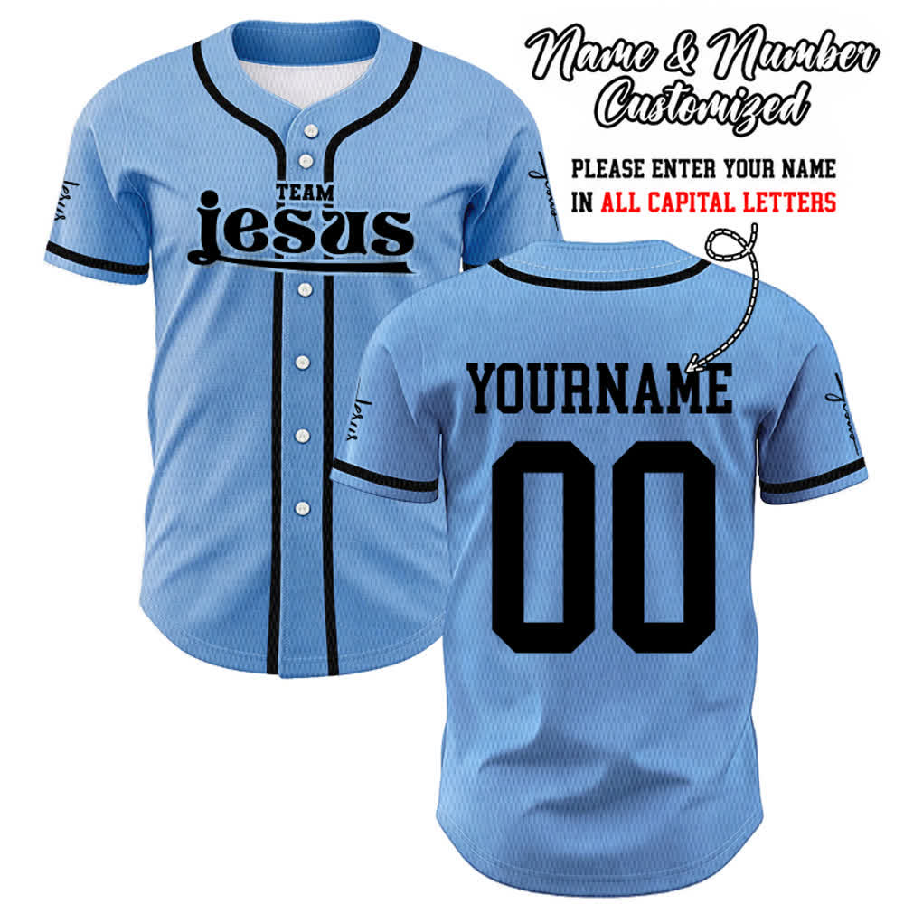 Maillot de baseball unisexe personnalisé avec nom et numéro, style audacieux, de l'équipe Jésus, créé par Christianartworkshop - Bleu - 5XL - Nom & Numéro personnalisé - image 36