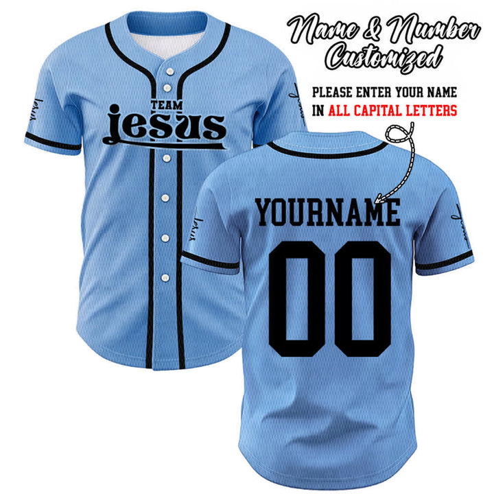 Maillot de baseball unisexe personnalisé avec nom et numéro, style audacieux, de l'équipe Jésus, créé par Christianartworkshop - Bleu - 5XL - Nom & Numéro personnalisé - image 36
