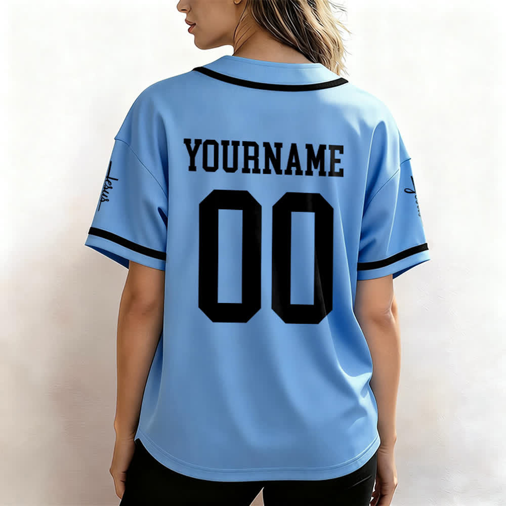 Maillot de baseball unisexe personnalisé avec nom et numéro, style audacieux, de l'équipe Jésus, créé par Christianartworkshop - image 42