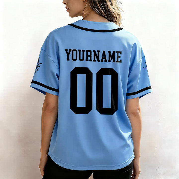 Maillot de baseball unisexe personnalisé avec nom et numéro, style audacieux, de l'équipe Jésus, créé par Christianartworkshop - image 42