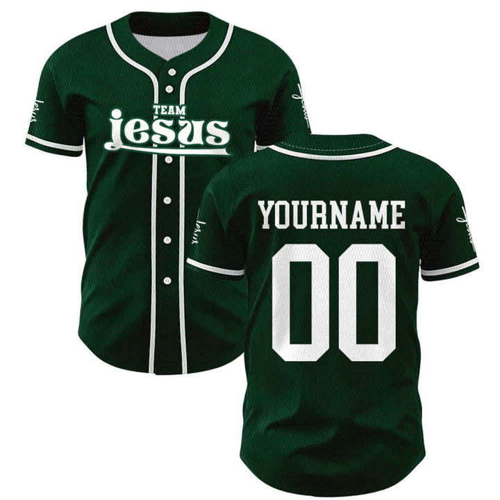 Maillot de baseball unisexe personnalisé avec nom et numéro, style audacieux, de l'équipe Jésus, créé par Christianartworkshop - image 44