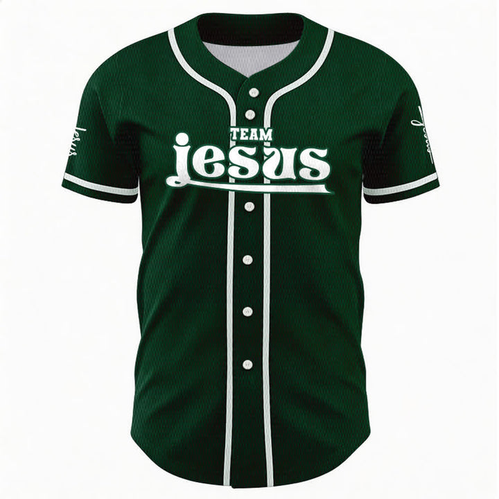 Maillot de baseball unisexe personnalisé avec nom et numéro, style audacieux, de l'équipe Jésus, créé par Christianartworkshop - image 45