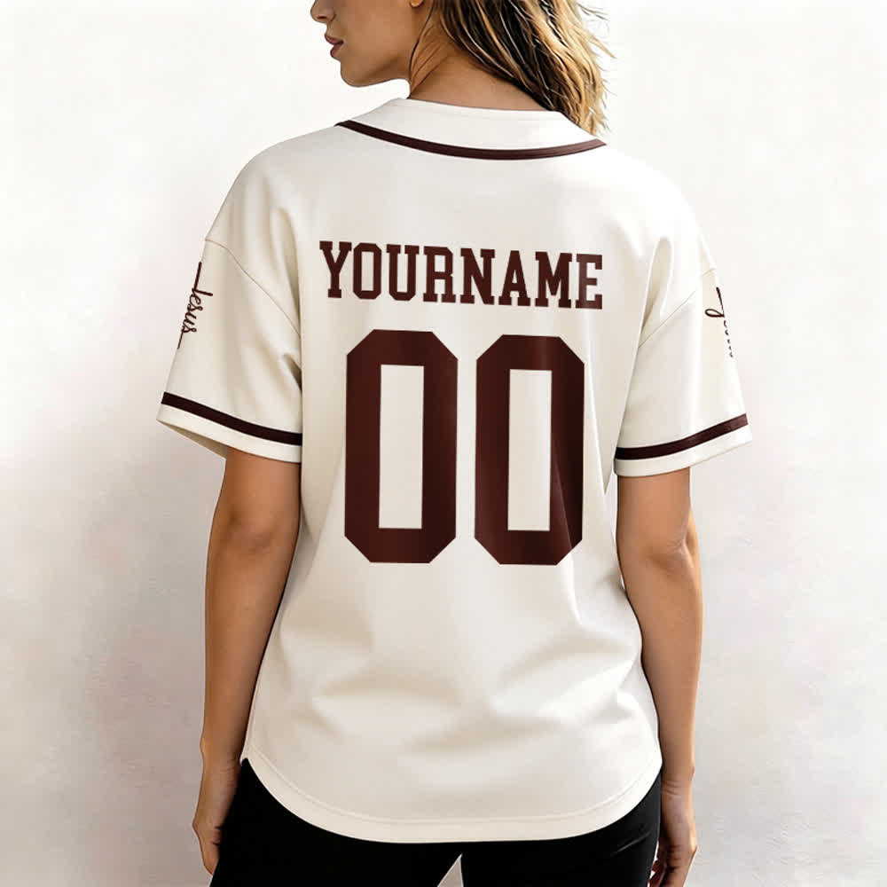 Maillot de baseball unisexe personnalisé avec nom et numéro, style audacieux, de l'équipe Jésus, créé par Christianartworkshop - image 55