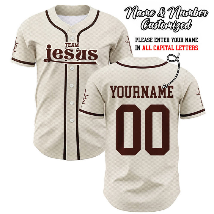Maillot de baseball unisexe personnalisé avec nom et numéro, style audacieux, de l'équipe Jésus, créé par Christianartworkshop - Abricot - 5XL - Nom & Numéro personnalisé - image 50