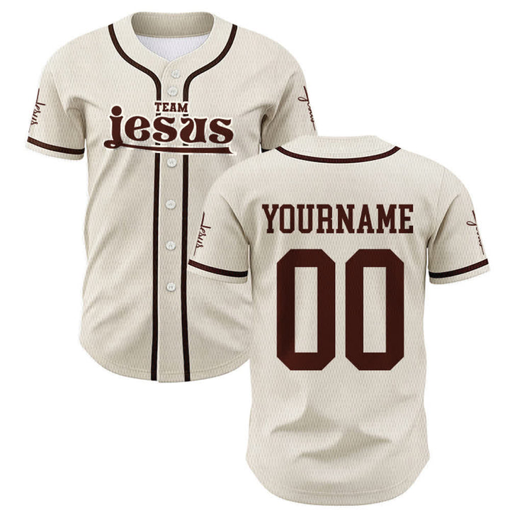 Maillot de baseball unisexe personnalisé avec nom et numéro, style audacieux, de l'équipe Jésus, créé par Christianartworkshop - image 51