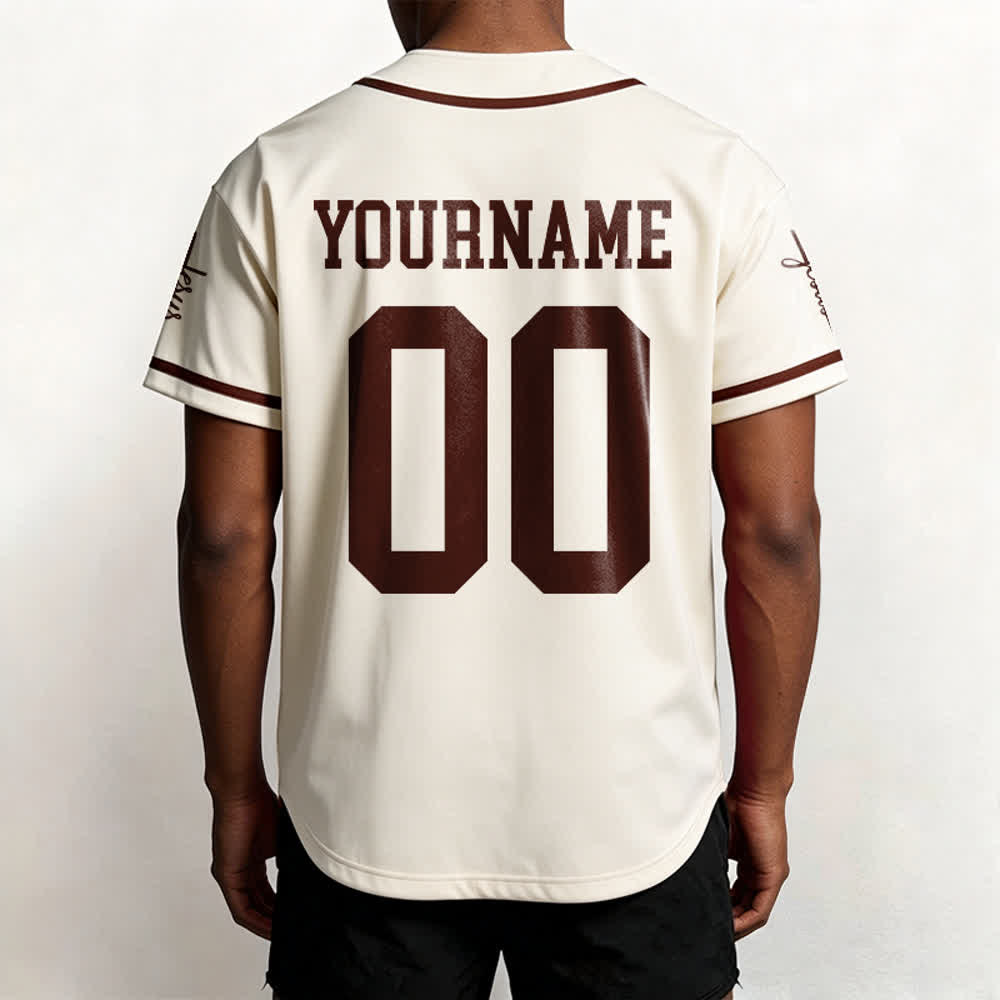 Maillot de baseball unisexe personnalisé avec nom et numéro, style audacieux, de l'équipe Jésus, créé par Christianartworkshop - image 57