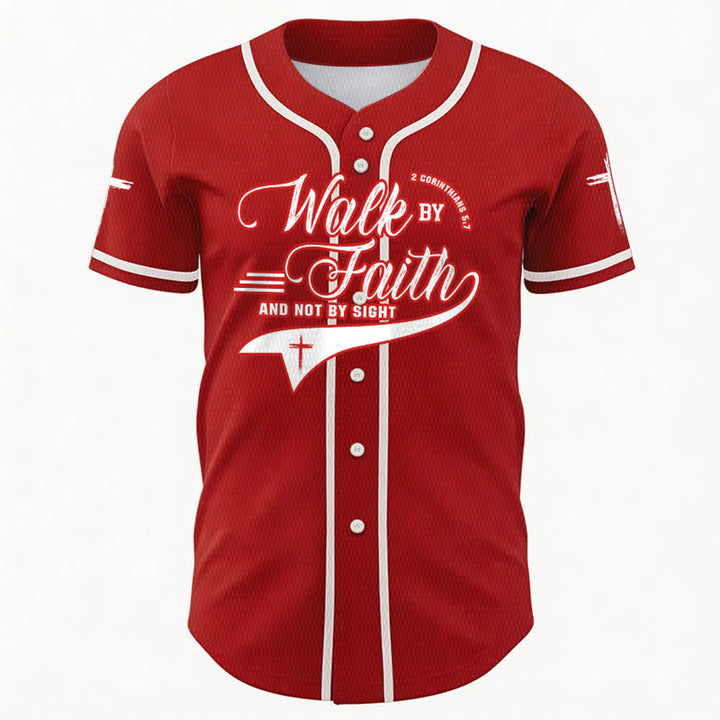 Christianartworkshop 2 Corinthiens 5:7 « Marchez par la foi et non par la vue » Maillot de baseball avec croix - image 29