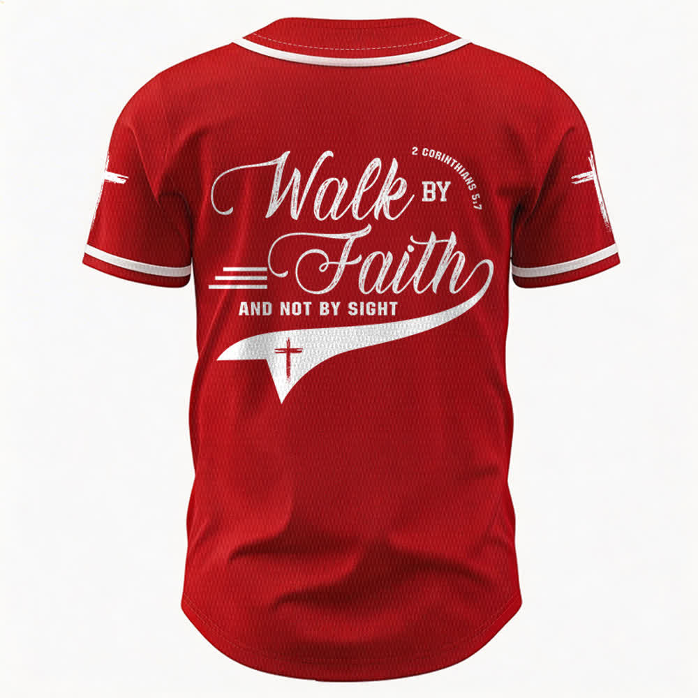 Christianartworkshop 2 Corinthiens 5:7 « Marchez par la foi et non par la vue » Maillot de baseball avec croix - image 30