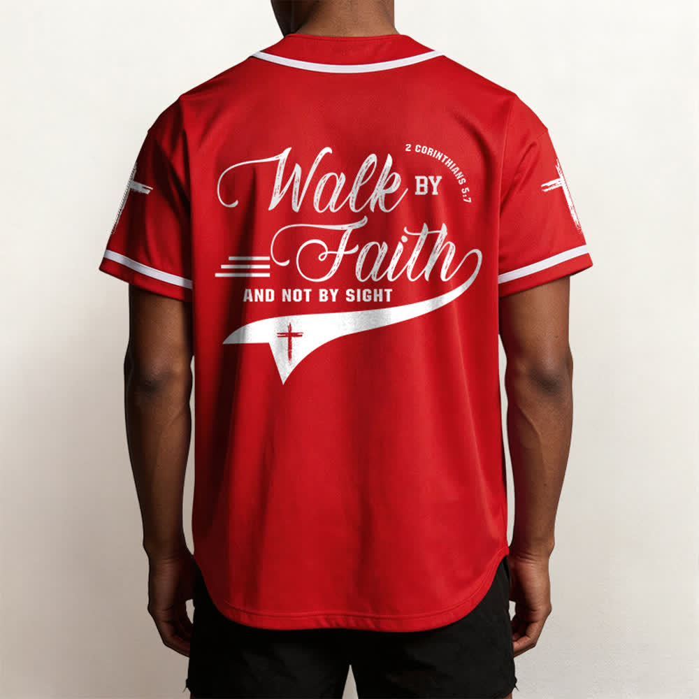 Christianartworkshop 2 Corinthiens 5:7 « Marchez par la foi et non par la vue » Maillot de baseball avec croix - image 34