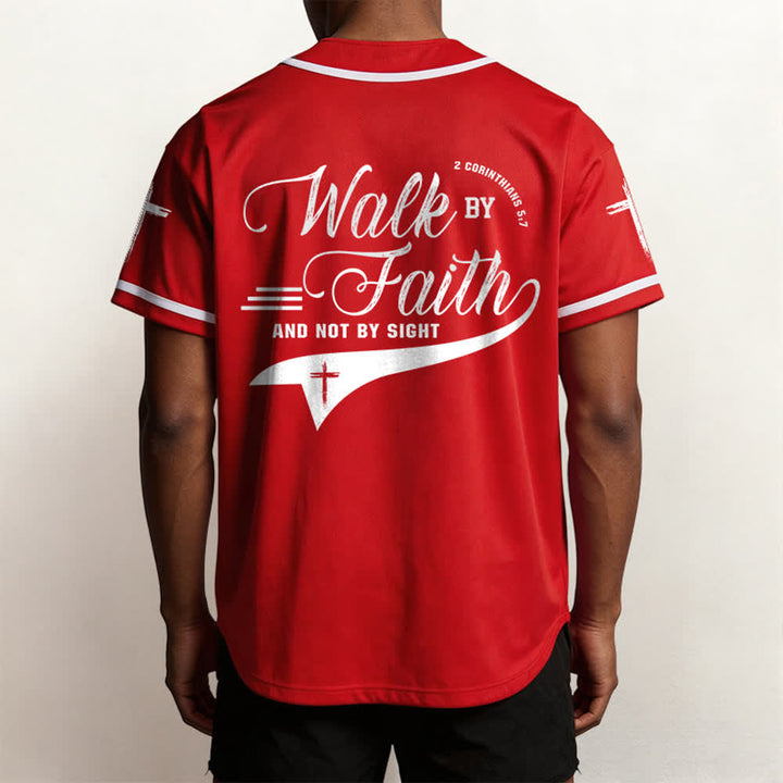 Christianartworkshop 2 Corinthiens 5:7 « Marchez par la foi et non par la vue » Maillot de baseball avec croix - image 34