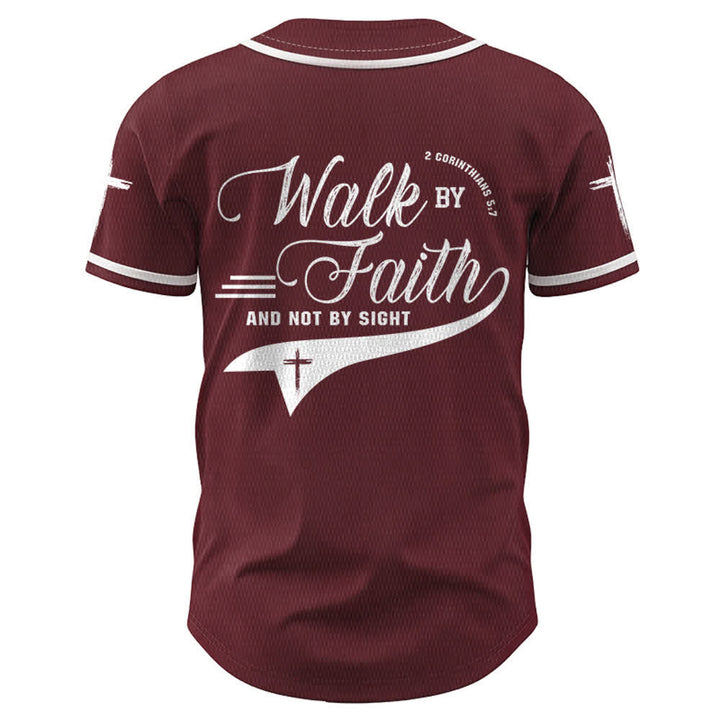Christianartworkshop 2 Corinthiens 5:7 « Marchez par la foi et non par la vue » Maillot de baseball avec croix - image 37