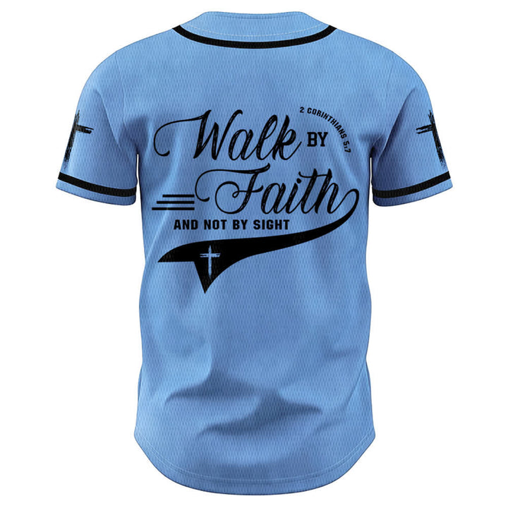 Christianartworkshop 2 Corinthiens 5:7 « Marchez par la foi et non par la vue » Maillot de baseball avec croix - image 44