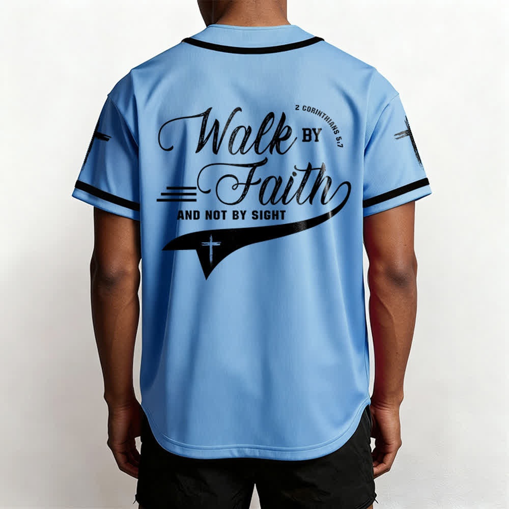 Christianartworkshop 2 Corinthiens 5:7 « Marchez par la foi et non par la vue » Maillot de baseball avec croix - image 46