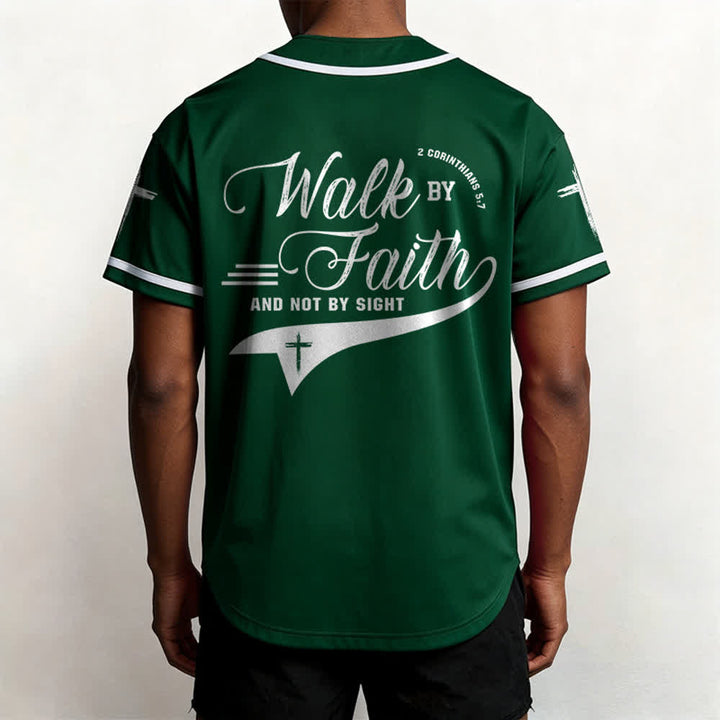 Christianartworkshop 2 Corinthiens 5:7 « Marchez par la foi et non par la vue » Maillot de baseball avec croix - image 53