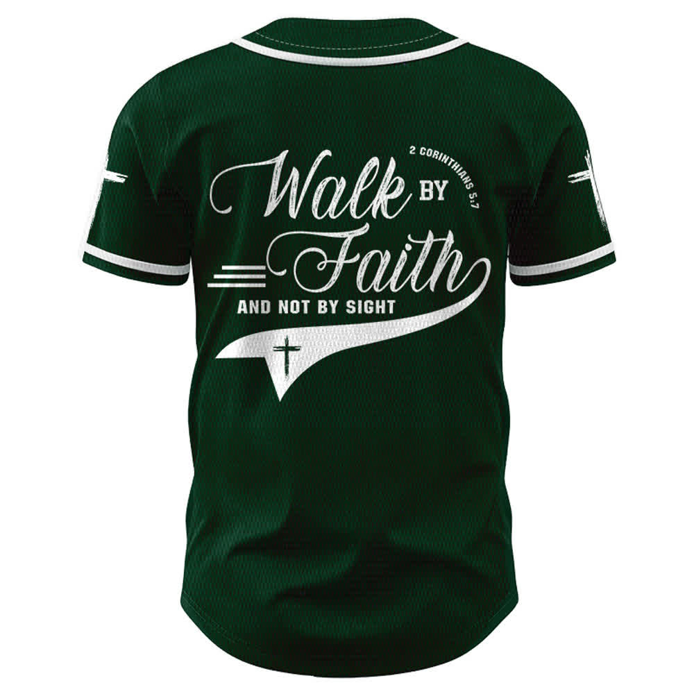Christianartworkshop 2 Corinthiens 5:7 « Marchez par la foi et non par la vue » Maillot de baseball avec croix - image 51