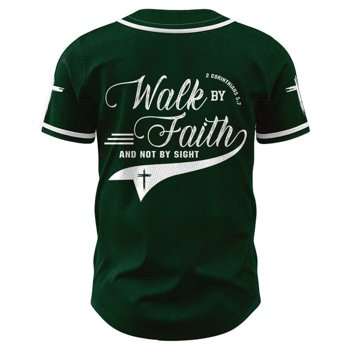 Christianartworkshop 2 Corinthiens 5:7 « Marchez par la foi et non par la vue » Maillot de baseball avec croix - image 51