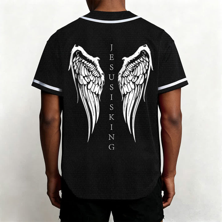 Christianartworkshop - Jésus est roi - Ailes d'ange - Croix - Déclaration de foi - Maillot de baseball personnalisé - image 5