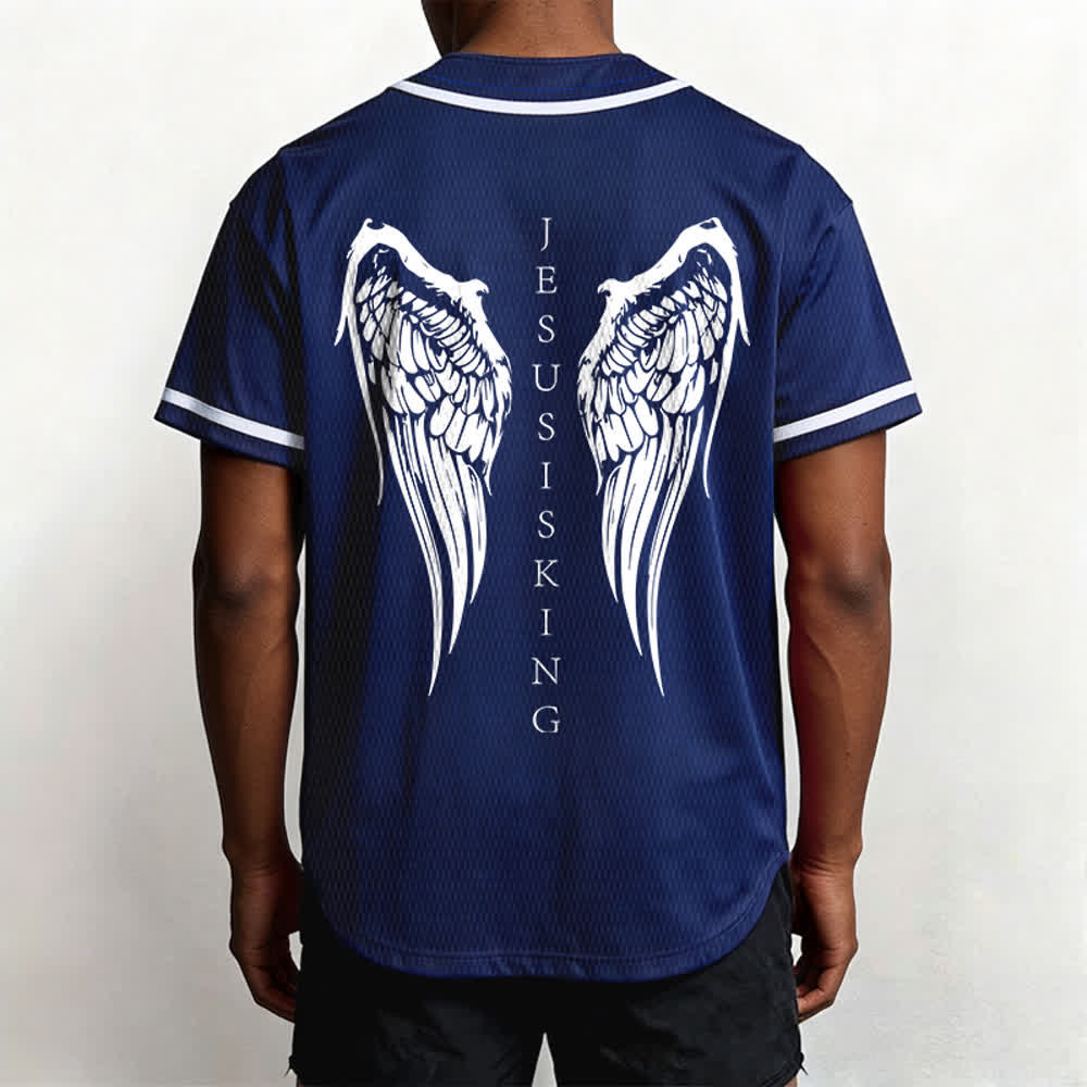 Christianartworkshop - Jésus est roi - Ailes d'ange - Croix - Déclaration de foi - Maillot de baseball personnalisé - image 12