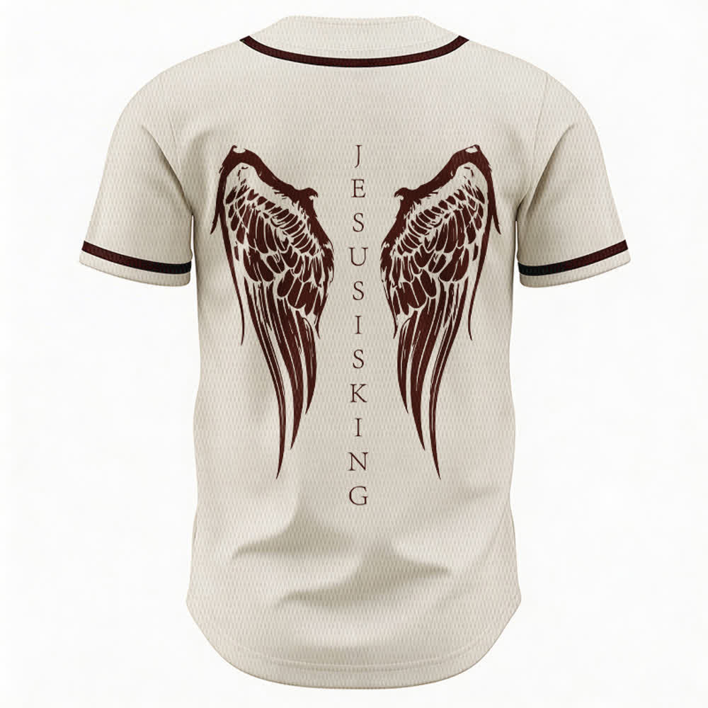 Christianartworkshop - Jésus est roi - Ailes d'ange - Croix - Déclaration de foi - Maillot de baseball personnalisé - image 15