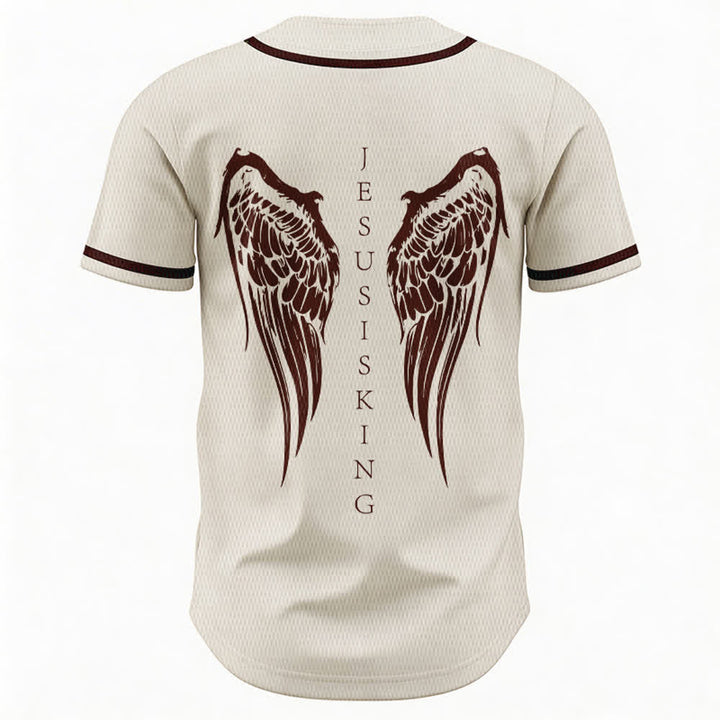 Christianartworkshop - Jésus est roi - Ailes d'ange - Croix - Déclaration de foi - Maillot de baseball personnalisé - image 15