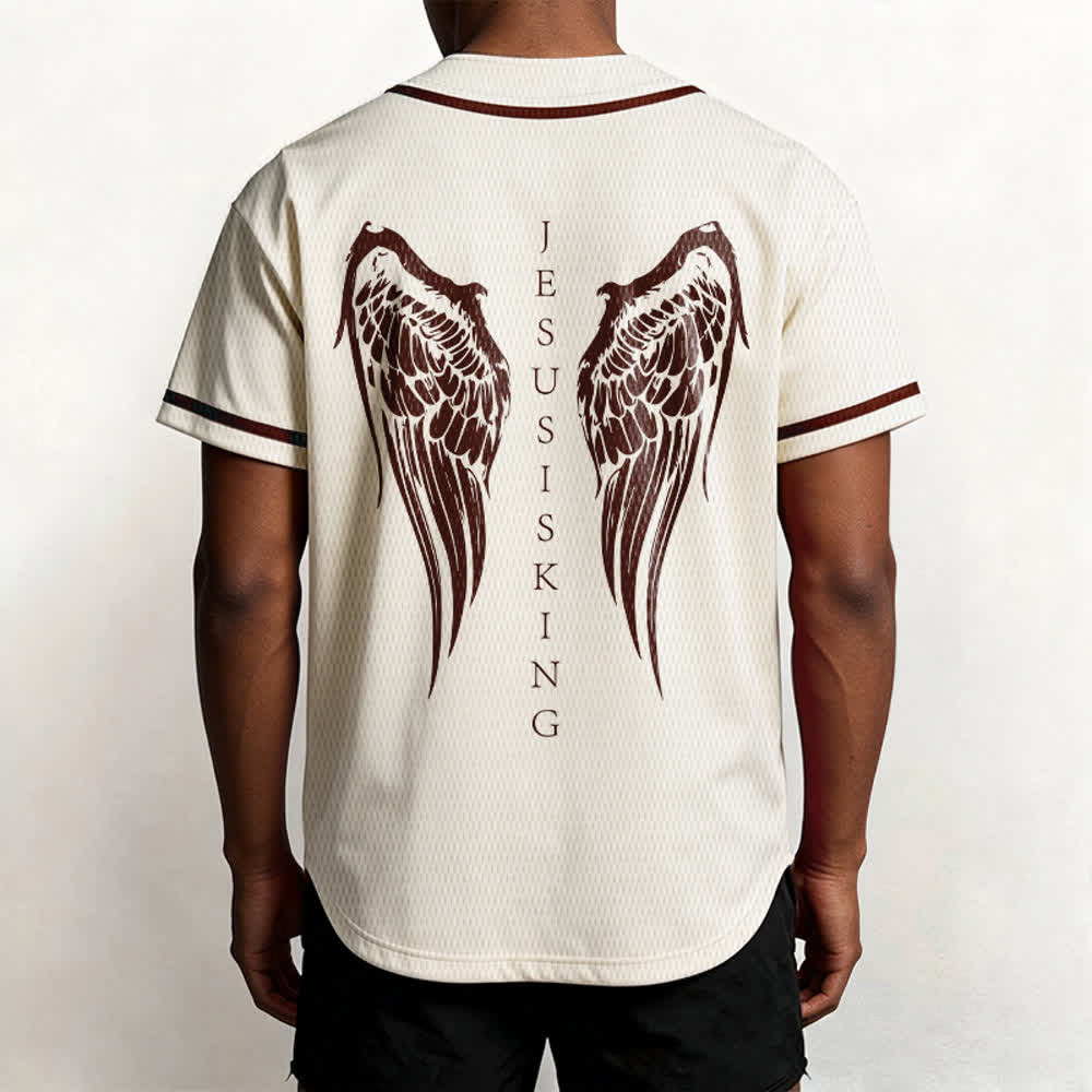 Christianartworkshop - Jésus est roi - Ailes d'ange - Croix - Déclaration de foi - Maillot de baseball personnalisé - image 19