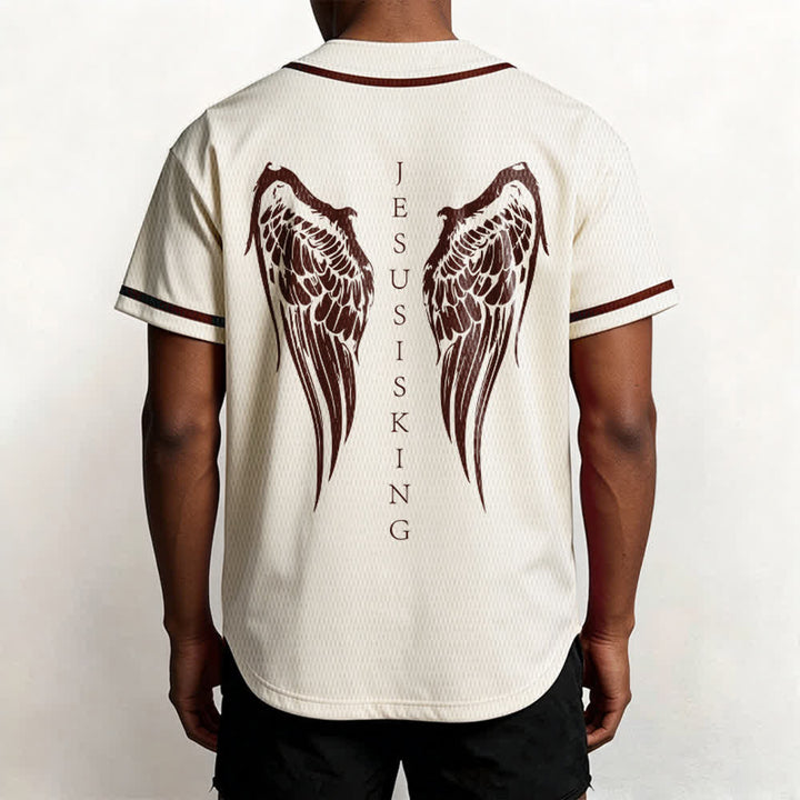 Christianartworkshop - Jésus est roi - Ailes d'ange - Croix - Déclaration de foi - Maillot de baseball personnalisé - image 19