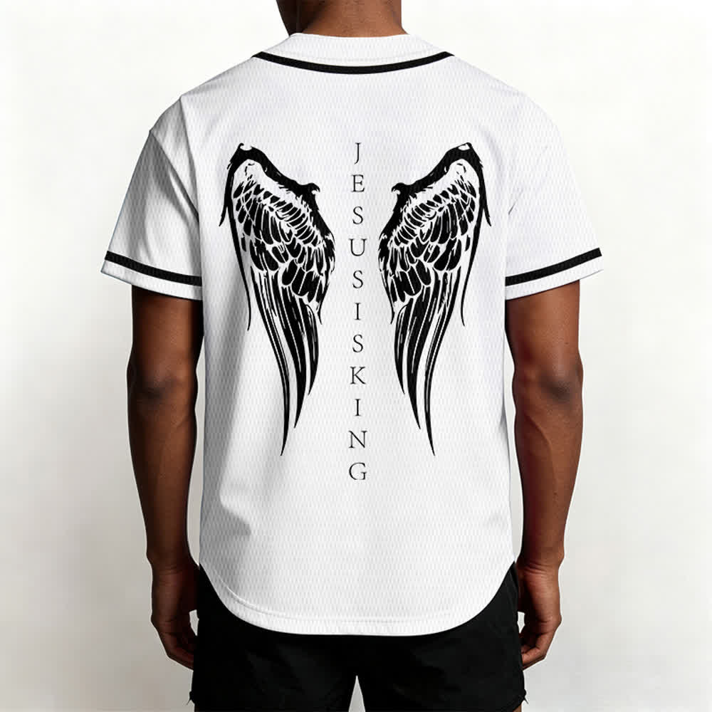 Christianartworkshop - Jésus est roi - Ailes d'ange - Croix - Déclaration de foi - Maillot de baseball personnalisé - image 26