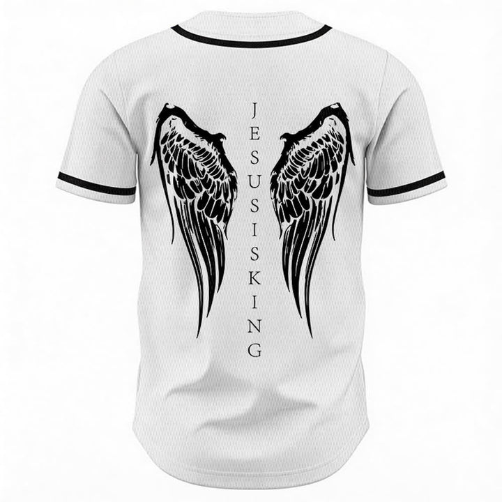 Christianartworkshop - Jésus est roi - Ailes d'ange - Croix - Déclaration de foi - Maillot de baseball personnalisé - image 22