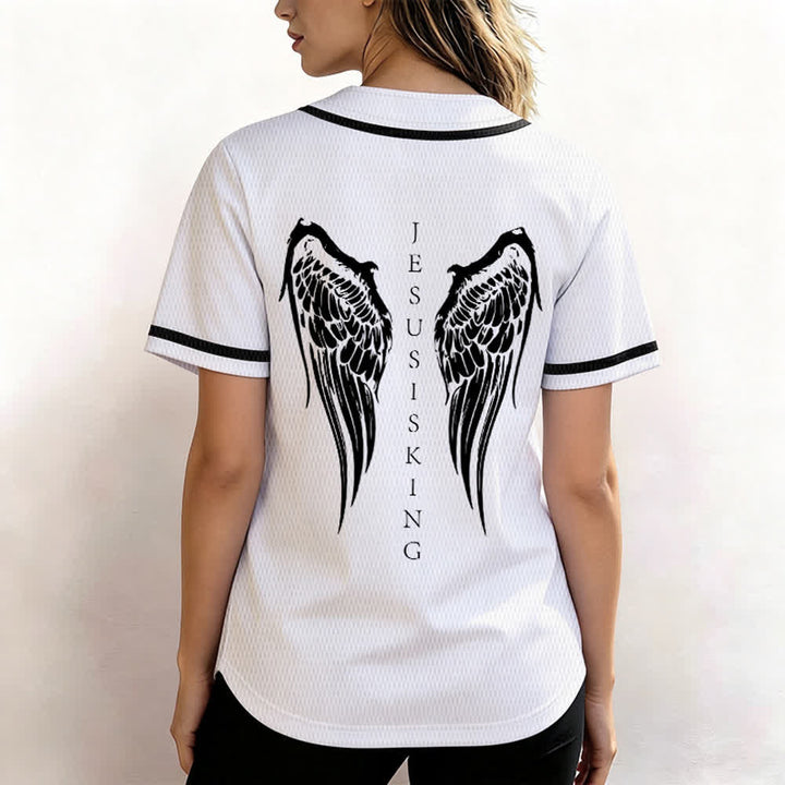 Christianartworkshop - Jésus est roi - Ailes d'ange - Croix - Déclaration de foi - Maillot de baseball personnalisé - image 24