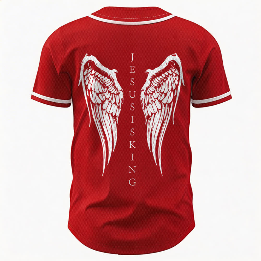 Christianartworkshop - Jésus est roi - Ailes d'ange - Croix - Déclaration de foi - Maillot de baseball personnalisé - image 29