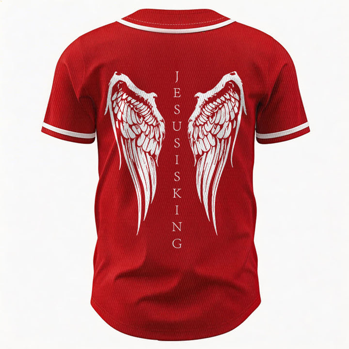Christianartworkshop - Jésus est roi - Ailes d'ange - Croix - Déclaration de foi - Maillot de baseball personnalisé - image 29