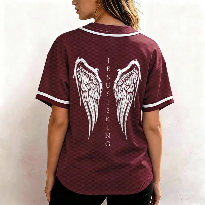 Christianartworkshop - Jésus est roi - Ailes d'ange - Croix - Déclaration de foi - Maillot de baseball personnalisé - image 38