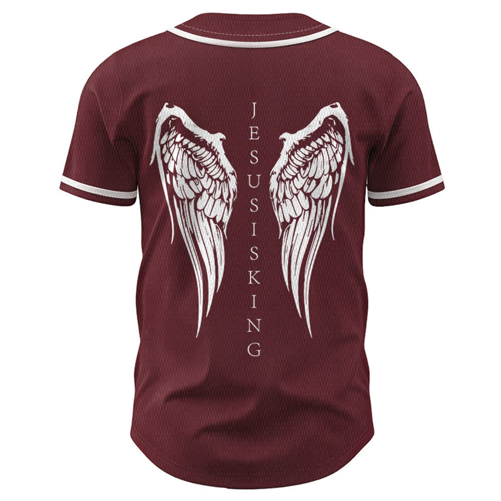 Christianartworkshop - Jésus est roi - Ailes d'ange - Croix - Déclaration de foi - Maillot de baseball personnalisé - image 36