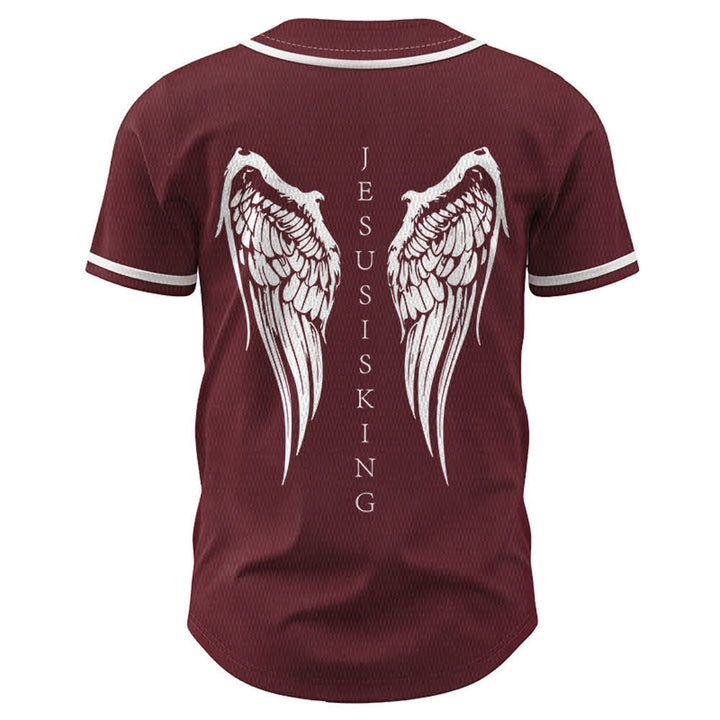 Christianartworkshop - Jésus est roi - Ailes d'ange - Croix - Déclaration de foi - Maillot de baseball personnalisé - image 36