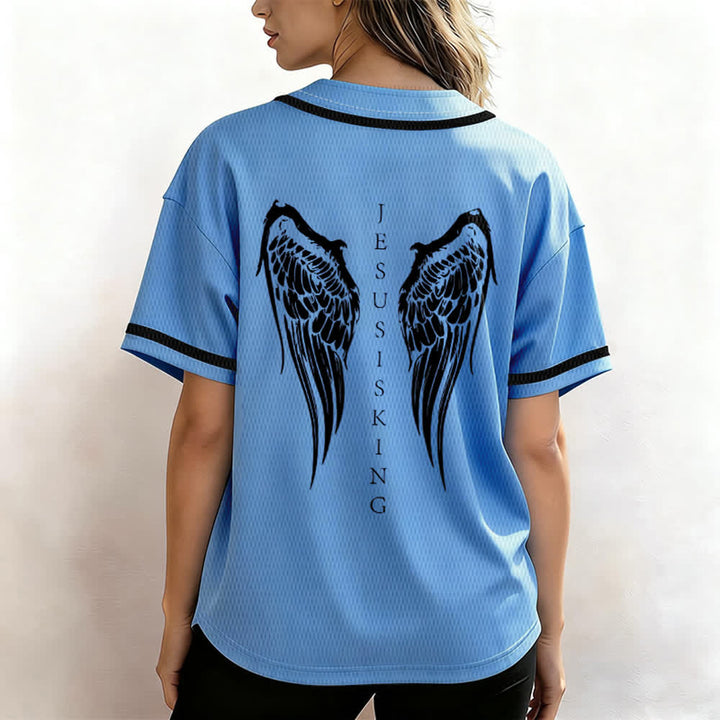 Christianartworkshop - Jésus est roi - Ailes d'ange - Croix - Déclaration de foi - Maillot de baseball personnalisé - image 45