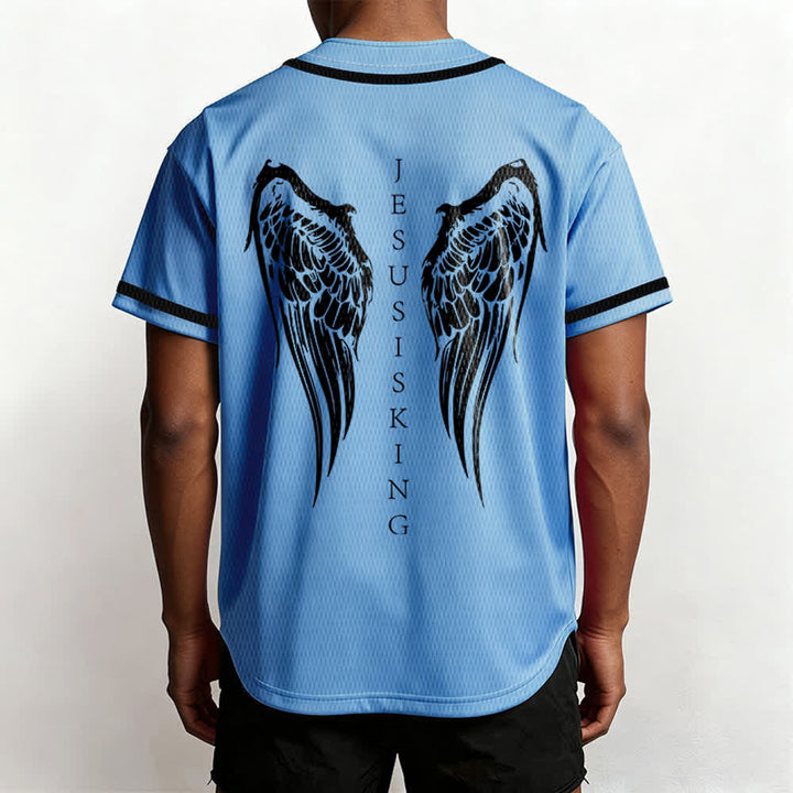 Christianartworkshop - Jésus est roi - Ailes d'ange - Croix - Déclaration de foi - Maillot de baseball personnalisé - image 47