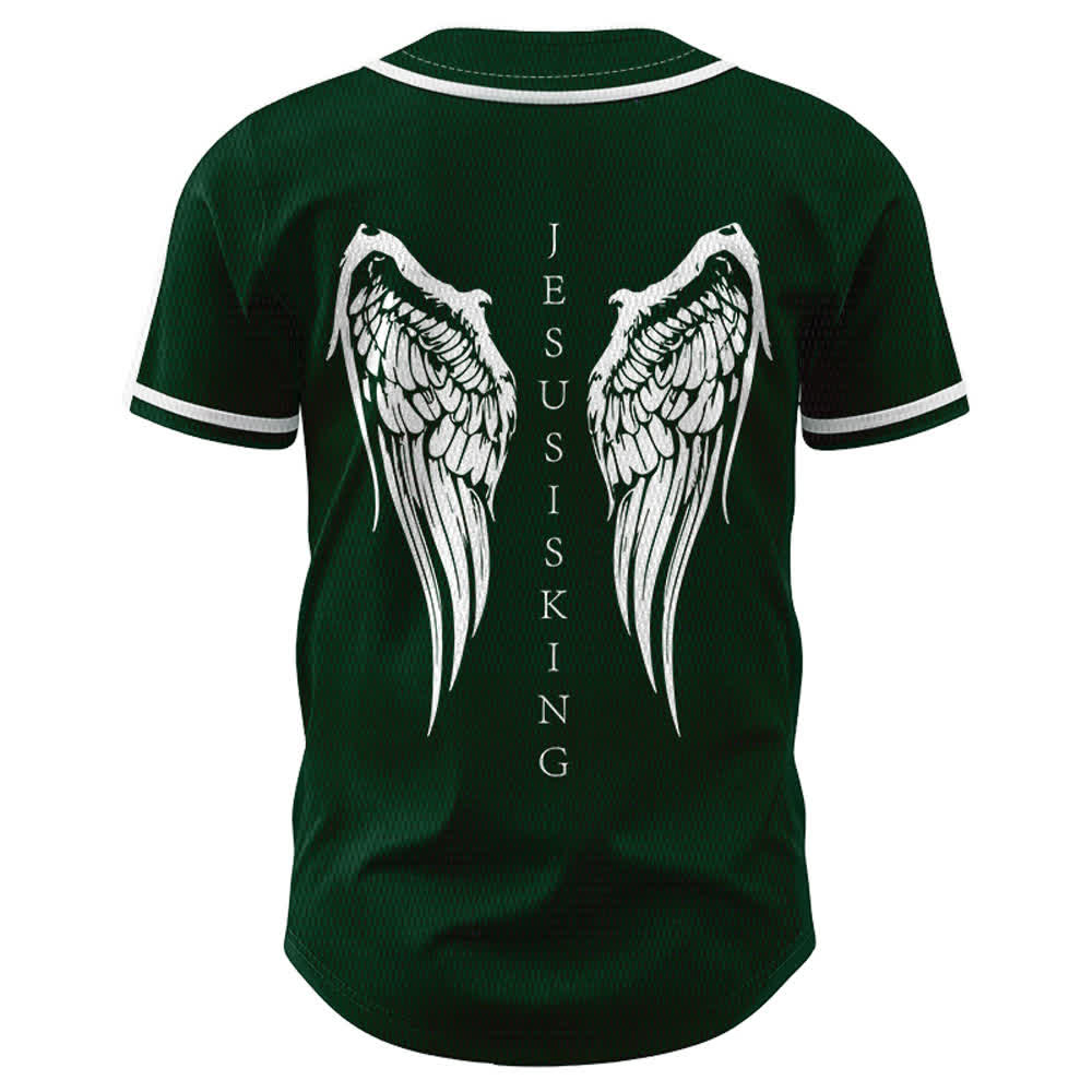 Christianartworkshop - Jésus est roi - Ailes d'ange - Croix - Déclaration de foi - Maillot de baseball personnalisé - image 50