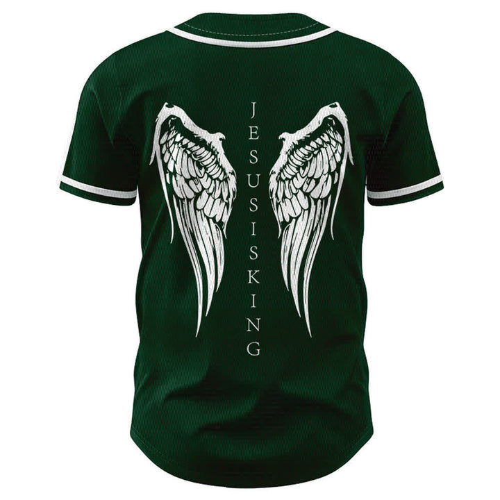 Christianartworkshop - Jésus est roi - Ailes d'ange - Croix - Déclaration de foi - Maillot de baseball personnalisé - image 50