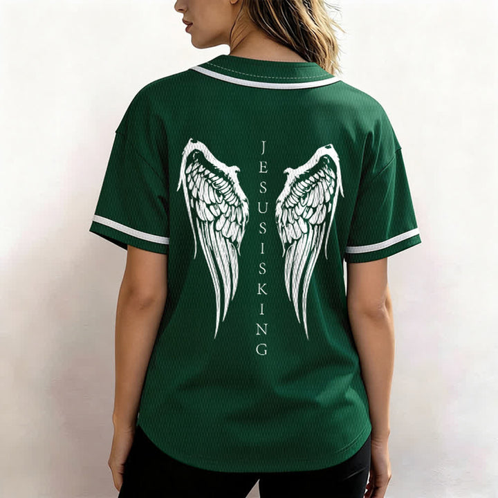 Christianartworkshop - Jésus est roi - Ailes d'ange - Croix - Déclaration de foi - Maillot de baseball personnalisé - image 52