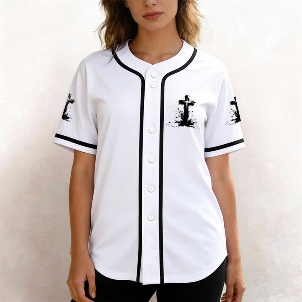 Christianartworkshop Tous les super-héros ne portent pas de cape. Maillot de baseball unisexe Cross - image 6