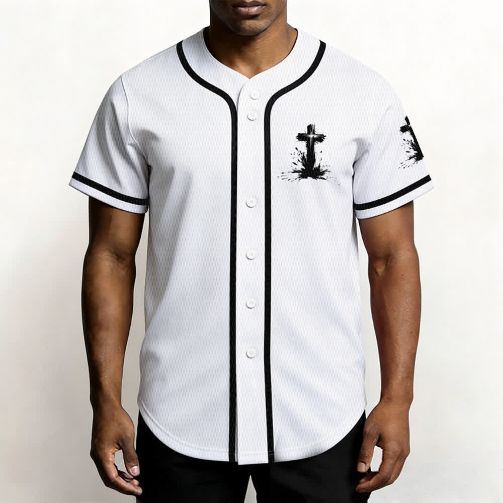 Christianartworkshop Tous les super-héros ne portent pas de cape. Maillot de baseball unisexe Cross - image 4