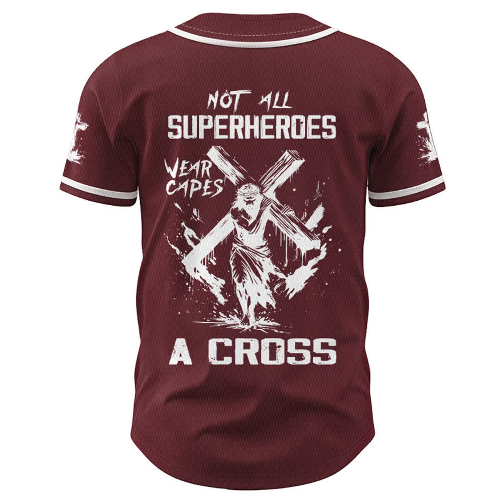 Christianartworkshop Tous les super-héros ne portent pas de cape. Maillot de baseball unisexe Cross - image 22